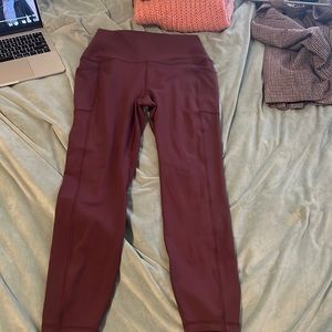 Maroon yoga leggings Size Medium